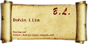 Bohin Liza névjegykártya